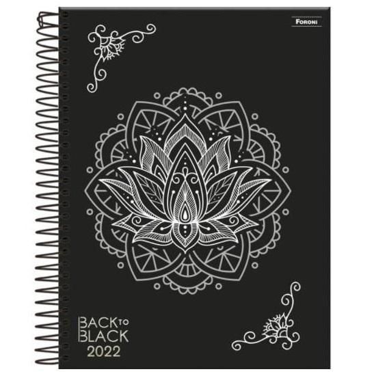 Agenda Espiral Planner Permanente Back To Black 5679167 Foroni - Envio de Capas Conforme Disponibilidade do Estoque