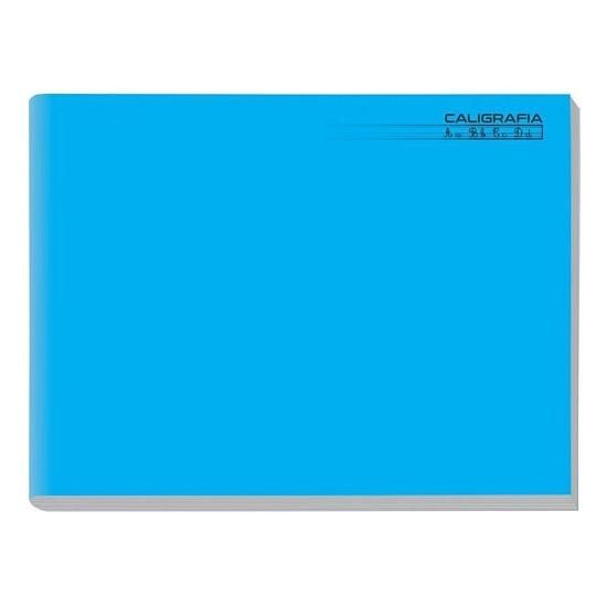 Caderno Brochura 1/4 (Pequeno) 48 Folhas Capa Dura Caligrafia Horizontal Azul 2147 Tamoio