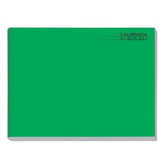 Caderno Brochura 1/4 (Pequeno) 48 Folhas Capa Dura Caligrafia Horizontal Verde 2103 Tamoio