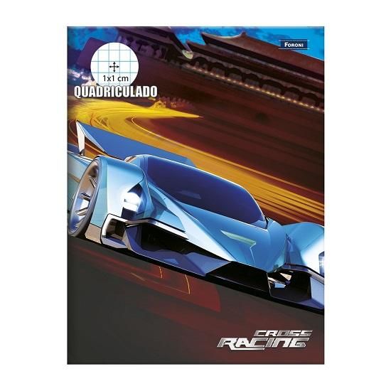 Caderno Brochura Quadriculado 40 Folhas Capa Dura Cross Racing 4590235 Foroni