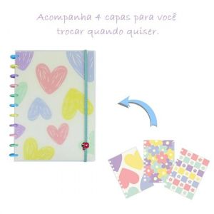 Caderno Decor Grande Flores e Amores Pop Disc