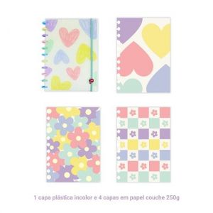 Caderno Decor Grande Flores e Amores Pop Disc