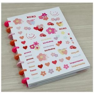 Caderno Decor Grande Flores e Amores Pop Disc