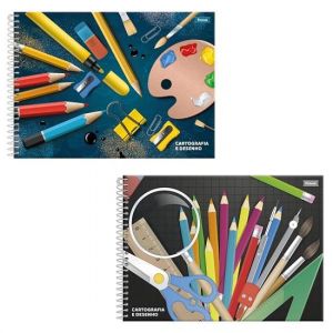 Caderno Espiral Cartografia 80 Folhas Capa Dura 3089710 Foroni - Envio de Capas Conforme Disponibilidade do Estoque