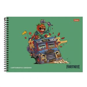 Caderno Espiral Cartografia 80 Folhas Capa Dura Fortnite 3364894 Foroni