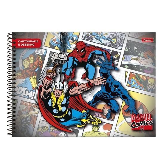 Caderno Espiral Cartografia 80 Folhas Capa Dura Marvel Comics 68431 Foroni