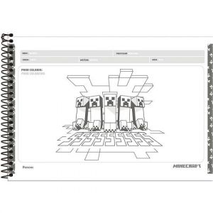 Caderno Espiral Cartografia 80 Folhas Capa Dura Minecraft 3369969 Foroni