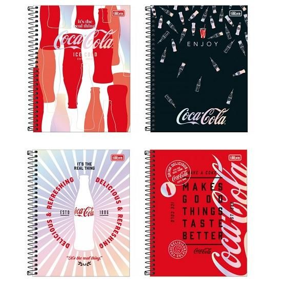 Caderno Espiral Colegial (Médio) 1 Matéria 80 Folhas Capa Dura Coca Cola Tilibra - Envio de Capas Conforme Disponibilidade do Estoque