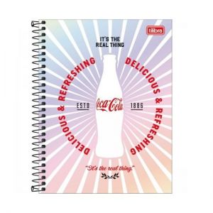 Caderno Espiral Colegial (Médio) 10 Matérias 160 Folhas Capa Dura Coca Cola Tilibra - Envio de Capas Conforme Disponibilidade do Estoque