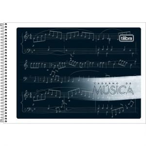Caderno Espiral De Música Capa Flexível 1/4 (Pequeno) 48 Folhas Tilibra - Envio de Capas Conforme Disponibilidade do Estoque
