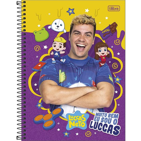 Caderno Espiral Universitário (Grande) 1 Matéria Capa Dura Luccas Neto Tilibra - Envio de Capas Conforme Disponibilidade do Estoque