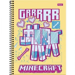 Caderno Espiral Universitário (Grande) 10 Matérias 160 Folhas Capa Dura Minecraft 3369918 Foroni - Envio de Capas Conforme Disponibilidade do Estoque 