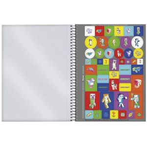 Caderno Espiral Universitário (Grande) 10 Matérias 160 Folhas Capa Dura Minecraft 3369918 Foroni - Envio de Capas Conforme Disponibilidade do Estoque 