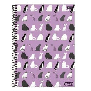 Caderno Espiral Universitário (Grande) 20 Matérias 320 Folhas Capa Dura Cliff Feminino 3066842 Foroni - Envio de Capas Conforme Disponibilidade do Estoque