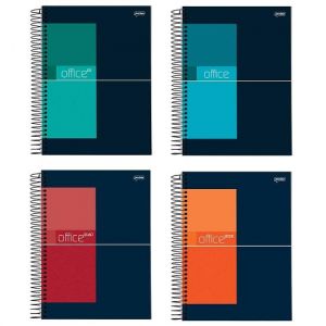 Caderno Espiral Universitário (Grande) 96 Folhas Capa Dura Quadriculado 1cm Office Jandaia - Envio de Capas Conforme Disponibilidade do Estoque