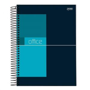 Caderno Espiral Universitário (Grande) 96 Folhas Capa Dura Quadriculado 1cm Office Jandaia - Envio de Capas Conforme Disponibilidade do Estoque