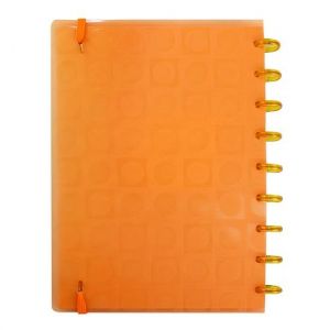 Caderno Médio 80 Folhas Bubble Neon Laranja Pop Disc