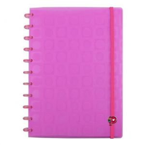 Caderno Grande 80 Folhas  Bubble Rosa Neon Pop Disc