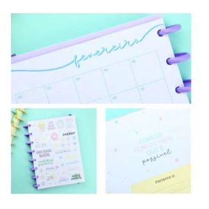 Caderno Grande 80 Folhas  Bubble Rosa Neon Pop Disc