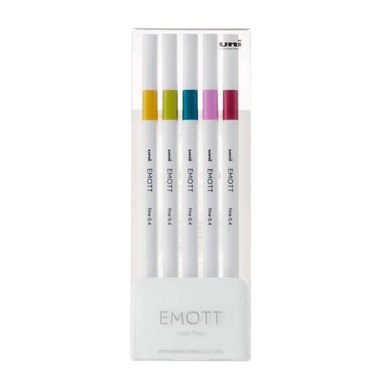 Caneta Emott 0.4 Com 5 Cores N°8 Uni Ball