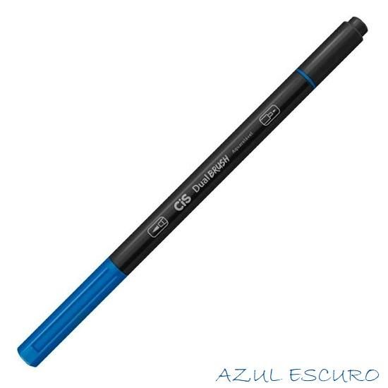 Caneta Marcador Dual Brush Aquarelável Azul Escuro Cis