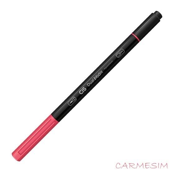 Caneta Marcador Dual Brush Aquarelável Carmesim Cis