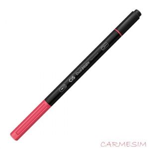 Caneta Marcador Dual Brush Aquarelável Carmesim Cis