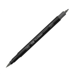 Caneta Marcador Dual Brush Aquarelável Cinza Escuro Cis