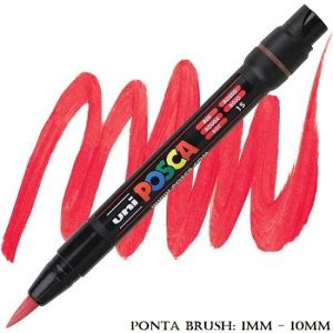 Caneta Uni Posca Brush PCF 350 Vermelha