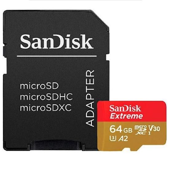 Cartão De Memória 64GB Extreme Com Adaptador Sandisk