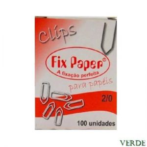 Clips Verde N° 2/0 Com 100 Unidades Fix Paper