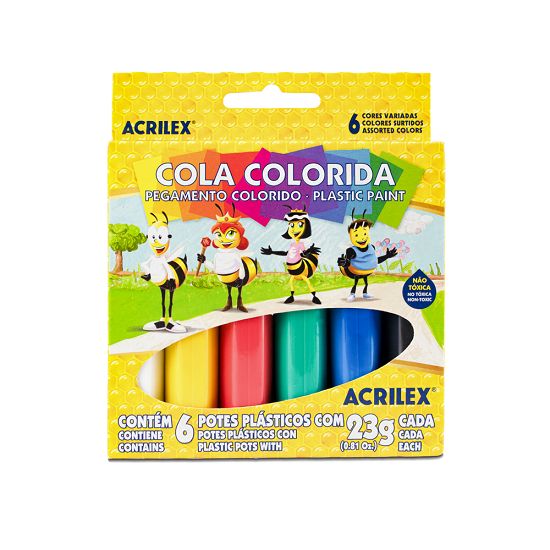 Cola Colorida 6 Cores 23grs. Ref. 02606 Acrilex