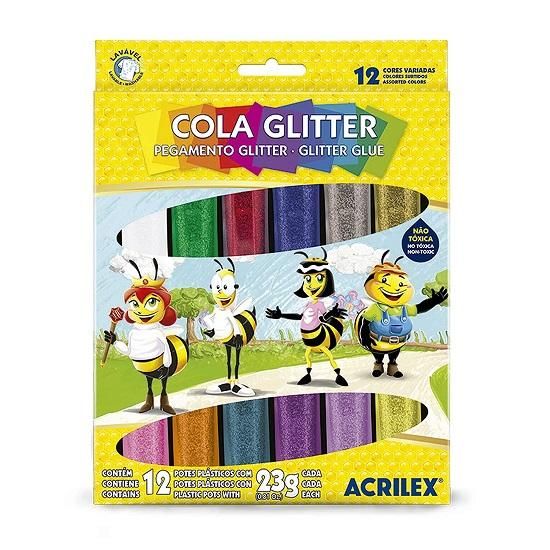 Cola Glitter 12 Cores Acrilex