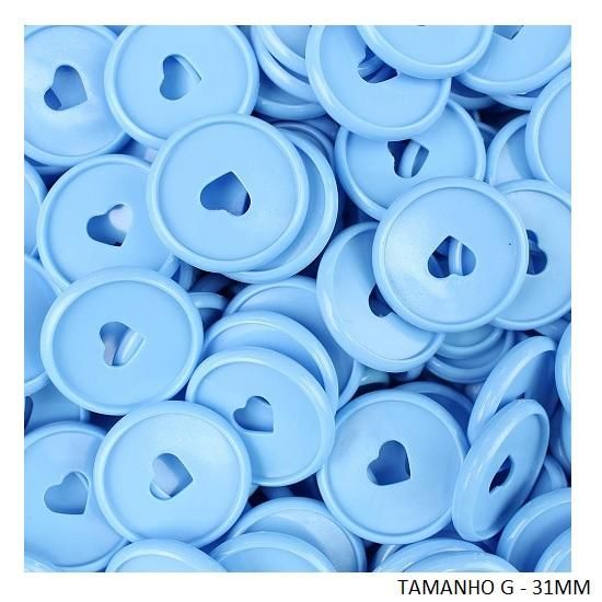 Discos Decorados 31mm Coração Azul Tutti Frutti Com 12 Unidades Pop Disc