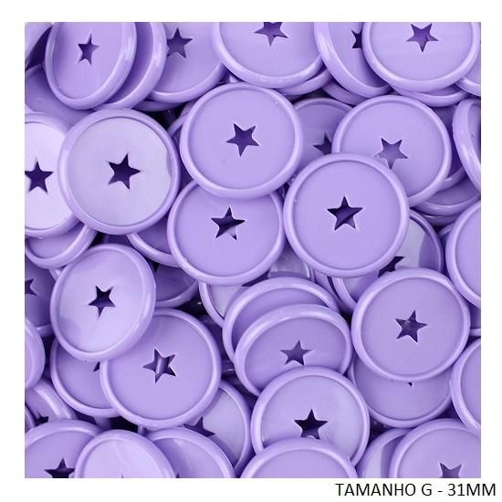 Discos Decorados 31mm Estrela Lilás Marshmallow Com 12 Unidades Pop Disc