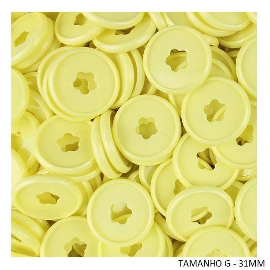Discos Decorados 31mm Flor Amarelo Baunilha Com 12 Unidades Pop Disc