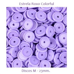 Discos Decorados M 23mm. Estrela Roxo Colorful Com 12 Unidades Pop Disc