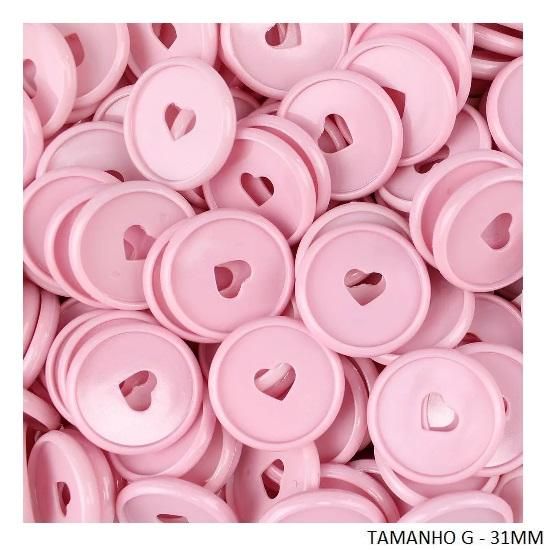 Discos Descorados 31mm Coração Rosa Chiclete Com 12 Unidades Pop Disc