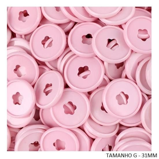 Discos Descorados 31mm Flor Rosa Chiclete Com 12 Unidades Pop Disc