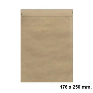 Envelope Saco 176x250mm. Kraft Natural