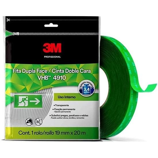 Fita Adesiva Fixa Forte Transparente Ref. 4910 19mm x 20M 3M