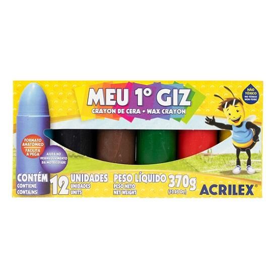 Giz De Cera Meu 1° Giz 6 Cores Acrilex