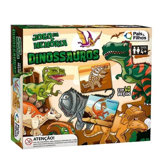 Jogo da Memória Dinossauros - 7269 - Pais e Filhos - Real Brinquedos