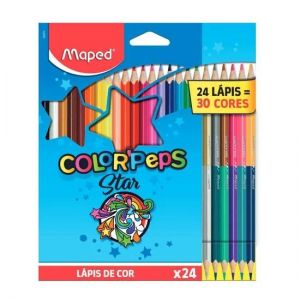 Lápis De Cor 24 Cores + 6 Duo Color Peps Star 832074 Maped
