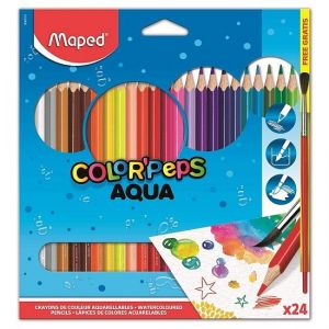 Lápis De Cor 24 Cores Aquarelável Color Peps Maped
