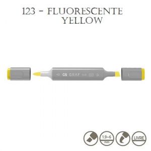 Marcador Graf Duo Brush 123 Fluorescente Yellow Cis