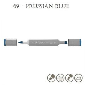 Marcador Graf Duo Brush 69 Prussian Blue Cis