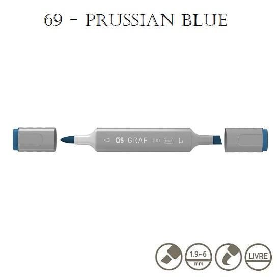 Marcador Graf Duo Brush 69 Prussian Blue Cis