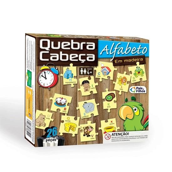 Material pedagogico quebra cabeca alfabeto