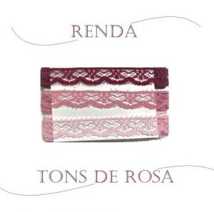 Renda Tons De Rosa Com 3 Metros Kit Super Criativo